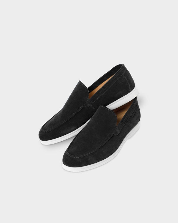 MONACO - ZWART SUÈDE YACHT LOAFERS